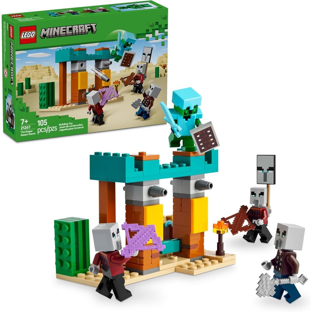image:imageLEGO Minecraft The Illager Desert Patrol Toy Figures and Playset Building Minecraft Toy for Kids Boys and Girls Ages 7 with 4 Figures for Pretend Play Gift Idea for Birthdays 21267