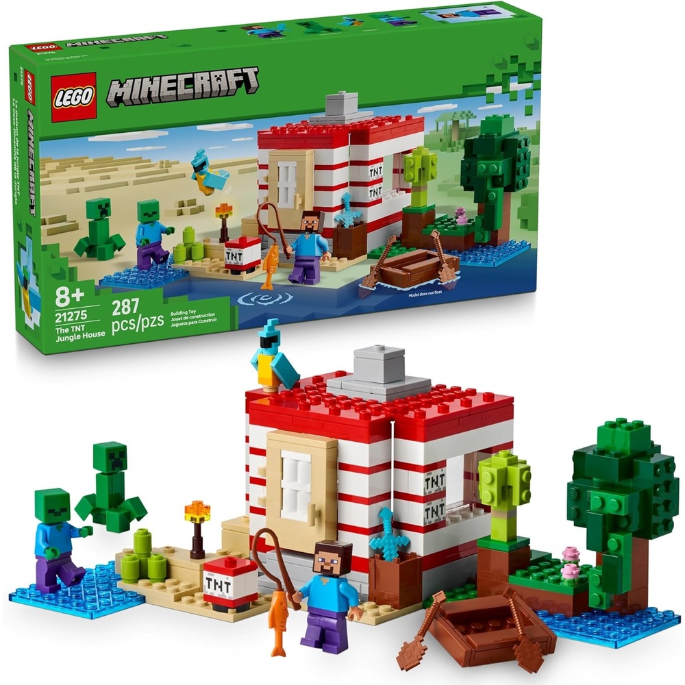 image:imageLEGO Minecraft The TNT Jungle House Building Toy Minecraft Toy for Boys and Girls Ages 8 Gift for Birthdays Video Game Playset for Fans 21275