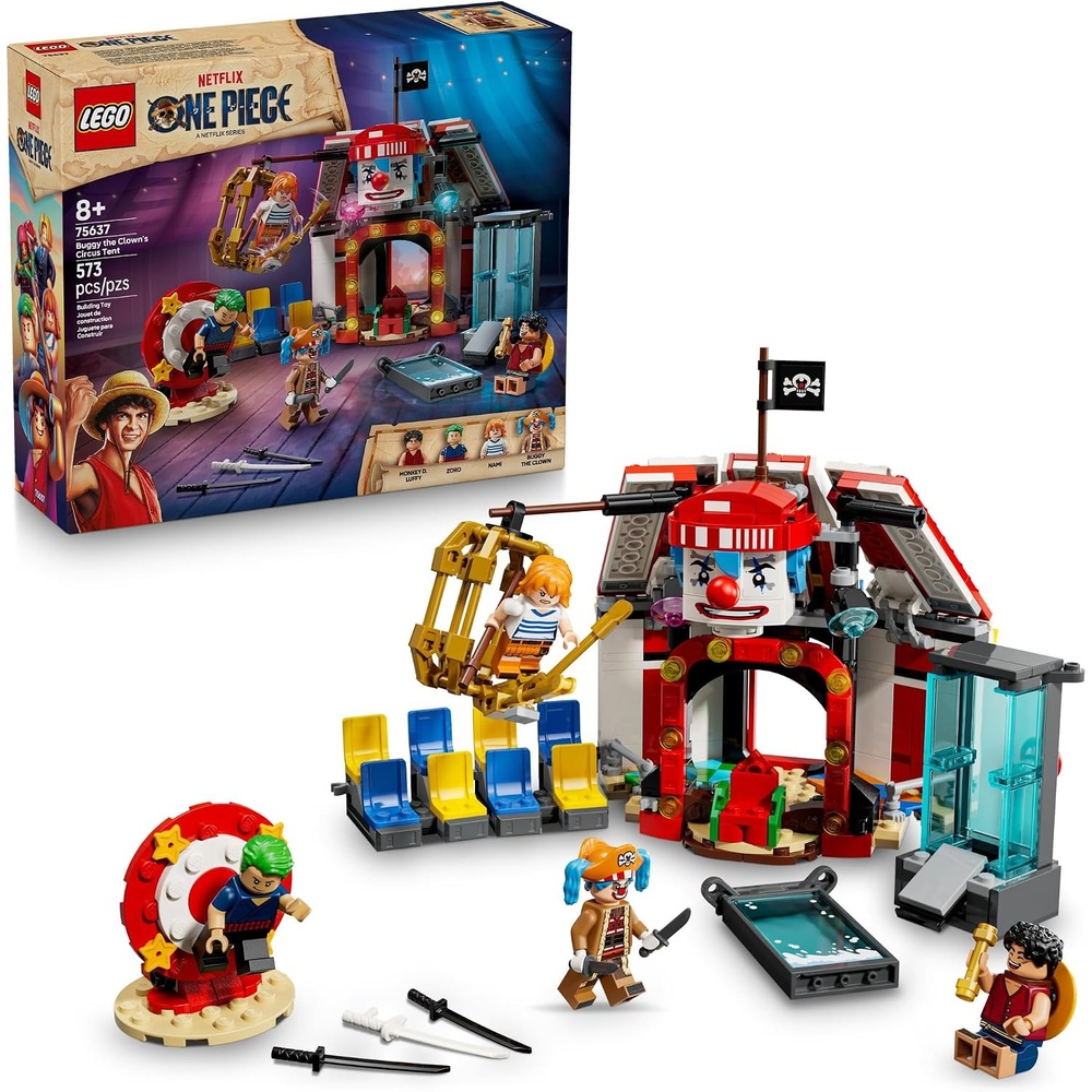 image:imageLEGO ONE PIECE Buggy the Clowns Circus Tent Building Blocks Creative Building Toy for Boys amp Girls 8 4 Toy Figures amp Playset for Pretend Play Gift Idea for Birthdays amp Anime Fans 75637