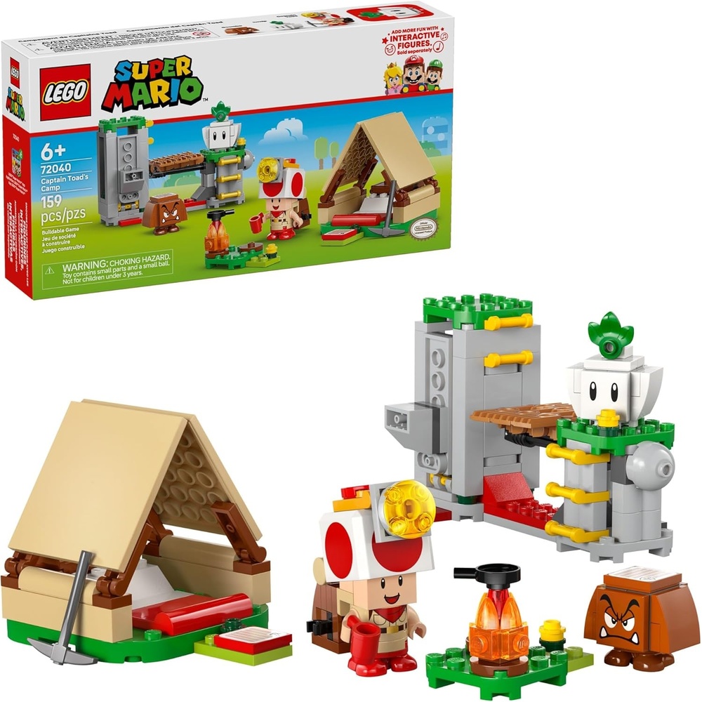 image:imageLEGO Super Mario Captain Toads Camp Building Toy Pretend Play Set for Kids Ages 6 Building Blocks for Boys amp Girls WToad Goomba amp Turnip Toy Figures Gift Idea for Birthdays 72040