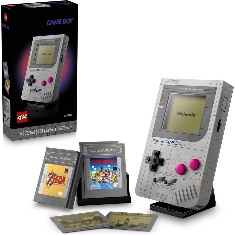 image:imageLEGO Super Mario Game Boy Retro Building Sets for Adults Ages 18 Gifts for Birthdays Collectible Model with Game Paks and Display Stand 72046