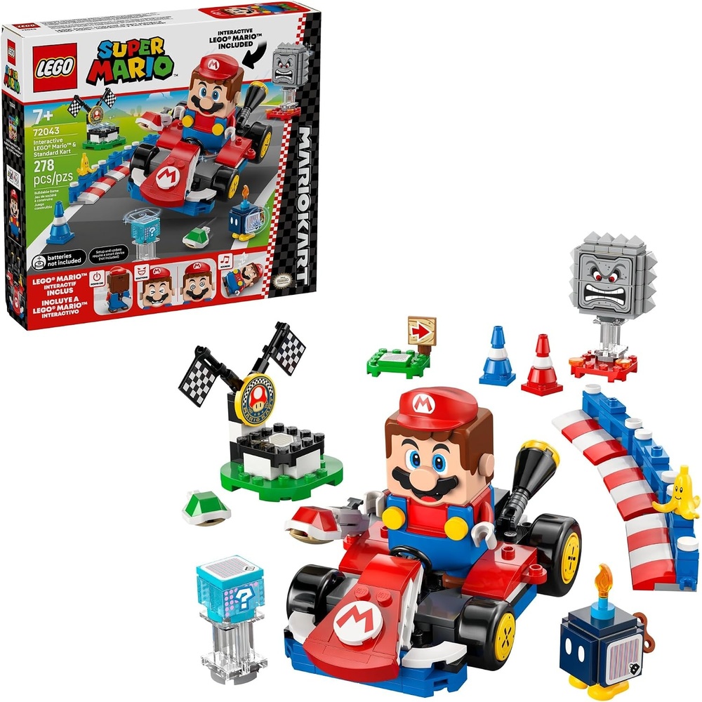 image:imageLEGO Super Mario Mario Kart Interactive Mario amp Standard Kart Building Toy Pretend Play Racing Playset for Boys amp Girls Ages 7 Kids Birthday Gift Idea 72043