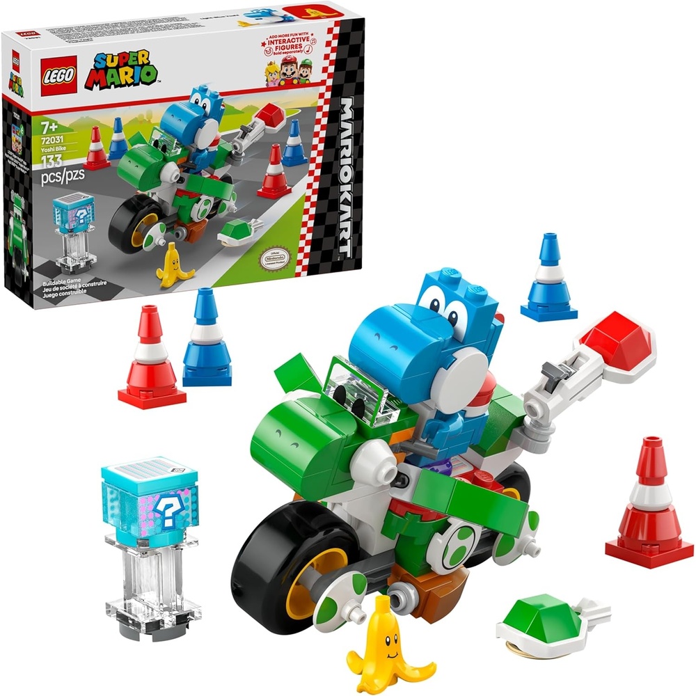 image:imageLEGO Super Mario Mario Kart Yoshi Bike Building Toy Set for Kids Boys and Girls Ages 7 Mario Kart Toy for Fans with Blue Yoshi Gift Idea for Birthdays 72031