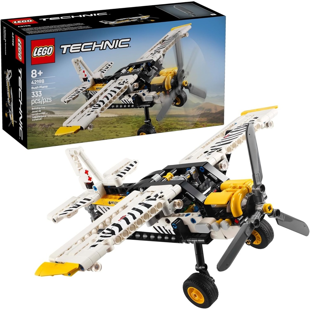 image:imageLEGO Technic Bush Plane Toy Buildable Airplane Toy for Kids Boys and Girls Ages 8 Model Airplane Gift with Spinning Propeller 4Cylinder Piston Engine and More 42198