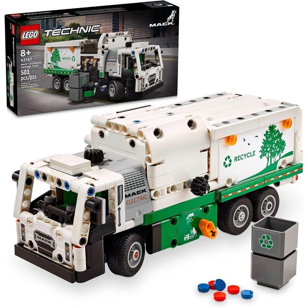 image:imageLEGO Technic Mack LR Electric Garbage Truck 42167 Building Toy Boys amp Girls Ages 8 Toy Garbage Truck Stays Together for Pretend Play 503 pcs Detailed Features