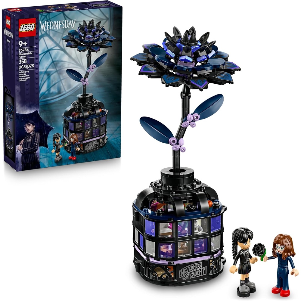 image:imageLEGO Wednesday Black Dahlia Flower Building Toy Pretend Play Set for Girls amp Boys Ages 9 with Wednesday Addams amp Professor Minidolls Building Blocks for Kids Gift Idea for Birthdays 76784