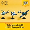 LEGO Creator 3 in 1 Aircraft Race Plane Toy – Building Toy with 3 Building Options, Airplane, Fighter Jet, or Helicopter – Gift Idea for Kids, Boys and Girls, Ages 7+ – 31160
