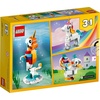 LEGO Creator 3 in 1 Magical Unicorn Toy, Transforms to Seahorse to Peacock, Rainbow Animal Figures, Unicorn Gift for Grandchildren, Girls and Boys, Buildable Toys, 31140