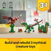 LEGO Creator 3 in 1 Medieval Dragon Toy – Building Toy with 3 Build Options, Dragon, Sea Serpent, or Phoenix – Fantasy Set for Kids, Boys and Girls, Ages 9+ – Gift Idea for Birthdays – 31161