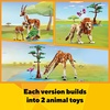 LEGO Creator 3 in 1 Wild Safari Animals, Rebuilds into 3 Different Safari Animal Figures – Giraffe, Gazelle or Lion Toy, Nature Toy, Building Set for Kids Ages 9 Years Old and Up, 31150