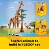 LEGO Creator 3 in 1 Wild Safari Animals, Rebuilds into 3 Different Safari Animal Figures – Giraffe, Gazelle or Lion Toy, Nature Toy, Building Set for Kids Ages 9 Years Old and Up, 31150