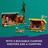 LEGO Friends Adventure Camp Cozy Cabins Camping Toy, Kids’ Nature Playset, Pretend Play Toy with 3 Mini Doll Characters and a Fox Figure, Birthday Gift Idea for 7 Year Olds and Up, 42624
