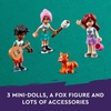 LEGO Friends Adventure Camp Cozy Cabins Camping Toy, Kids’ Nature Playset, Pretend Play Toy with 3 Mini Doll Characters and a Fox Figure, Birthday Gift Idea for 7 Year Olds and Up, 42624