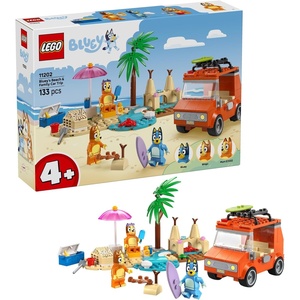 LEGO Bluey: Bluey’s Beach & Family Car Trip – Toddler Learning Toy for Kids 4+ – Includes Bluey, Bingo, and Mum Minifigures – Birthday Gift for Boys and Girls, Ages 4+ – 11202