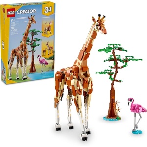 LEGO Creator 3 in 1 Wild Safari Animals, Rebuilds into 3 Different Safari Animal Figures – Giraffe, Gazelle or Lion Toy, Nature Toy, Building Set for Kids Ages 9 Years Old and Up, 31150