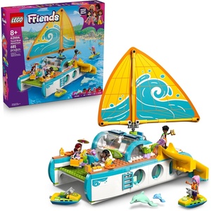 LEGO Friends Travel Boat Adventure Pretend Play Building Toy – Toy Boat Playset with Playful Dolphin Figurines and 4 Minidolls – Birthday Gift Idea for Girls and Boys, Ages 8 and Up – 42664
