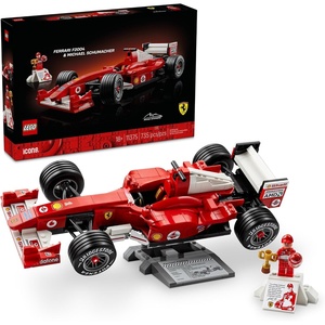 LEGO Icons Ferrari F2004 & Michael Schumacher Building Set for Adults, Ages 18+ – Ferrari F1 Bedroom, Home Office, Desk Decor – Gift Ideas for Men, Women & Fans – 11375