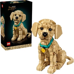 LEGO Icons Golden Retriever Puppy Building Set for Adults, Ages 18+ – Gift for Birthdays – Decor for Home, Bedroom, or Book Shelf – Posable Dog Figure – 11384