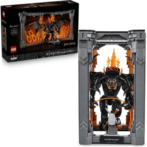 LEGO Icons The Lord of The Rings: Balrog Book Nook Kit – DIY Craft Building Set for Adults, 18+ – Collectible Gandalf Minifigure – Gift Idea for Birthdays – Home or Room Decor – 10367