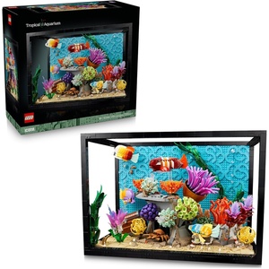 LEGO Icons Tropical Aquarium Building Set for Adults, Ages 18+ – Bedroom, Home Office Decor – Gifts for Men & Women – Model Fish Kit with Plants & Corals – 10366