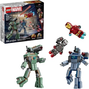 LEGO Marvel Iron Man & War Machine vs. Hammer Drones Building Toy – Pretend Play Set W/ 2 Toy Minifigures – Kids Building Blocks for Boys & Girls, Ages 7+ – Gift Idea for Birthdays – 76320