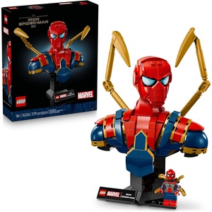 LEGO Marvel Iron Spider-Man Bust Collectible – Building Kit for Adults, Ages 18+ – Includes Iron Spider-Man Minifigure – Collectible Model for Super Hero Fans – Gift for Men and Women – 76326