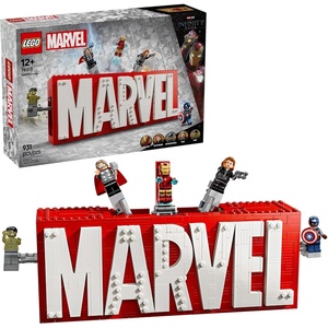 LEGO Marvel: Marvel Logo & Minifigures Building Toy – Marvel Collectible Set for Kids, Boys and Girls, Ages 12+ – Model Kit with 5 Minifigures – Gift Idea for Birthday – 76313