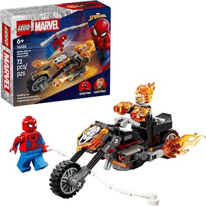 LEGO Marvel Spider-Man vs. Ghost Rider Motorcycle Building Toy for Boys & Girls, Ages 6+ – Super Hero & Villain Playset W/2 Marvel Minifigures – Gift Idea for Kids & Fans – 76335