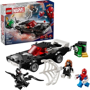 LEGO Marvel Spider-Man vs. Venom Muscle Car Toy – Building Set for Kids, Boys and Girls, Ages 7+ – with Spider-Man, Venom, and Spider-Woman Minifigures – Superhero Gift Idea for Birthday – 76309