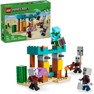 LEGO Minecraft The Illager Desert Patrol Toy Figures and Playset – Building Minecraft Toy for Kids, Boys and Girls, Ages 7+ – with 4 Figures for Pretend Play – Gift Idea for Birthdays – 21267