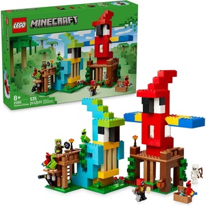 LEGO Minecraft The Parrot Houses Building Toy for Boys and Girls 8+ – Minecraft Video Game Kids Toy – Includes Jungle Ranger and Parrot Handler Minifigures and Accessories – 21282