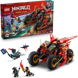 LEGO NINJAGO Ninja Combat Vehicle – 3 in 1 Building Toy – Dragons Rising Play Set for Boys & Girls, Ages 8+ – Model Building Kit for Kids W/6 Ninja Toy Minifigures – Gift Idea for Birthdays – 71844