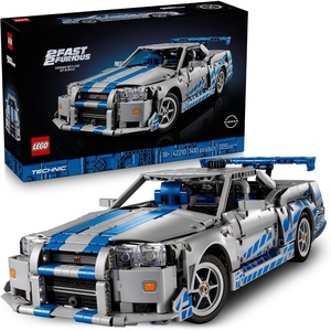 LEGO Technic 2 Fast 2 Furious Nissan Skyline GT-R (R34) Car – DIY Kit and Building Set for Adults – Collectible Model Street Racer with Drift Function – Gift for Car Enthusiasts and Movie Fans – 42210