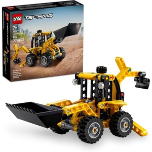 LEGO Technic Backhoe Loader Construction Toy – Building Toy Set for Boys and Girls, Ages 7+ – Educational Gift Idea for Kids Birthday with Usable Back Digger, Scoop, & Outriggers – 42197