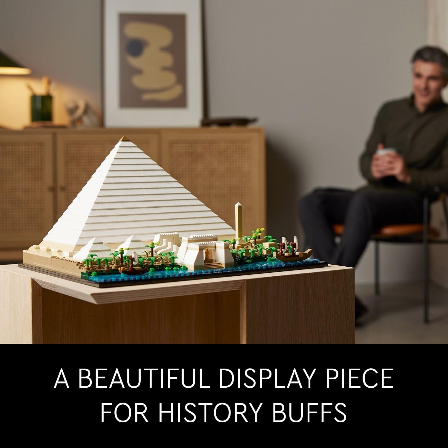image:imageLEGO Architecture Great Pyramid of Giza Set 21058 Home Dcor Model Building Kit Creative DIY Activity Famous Landmarks CollectionWhite