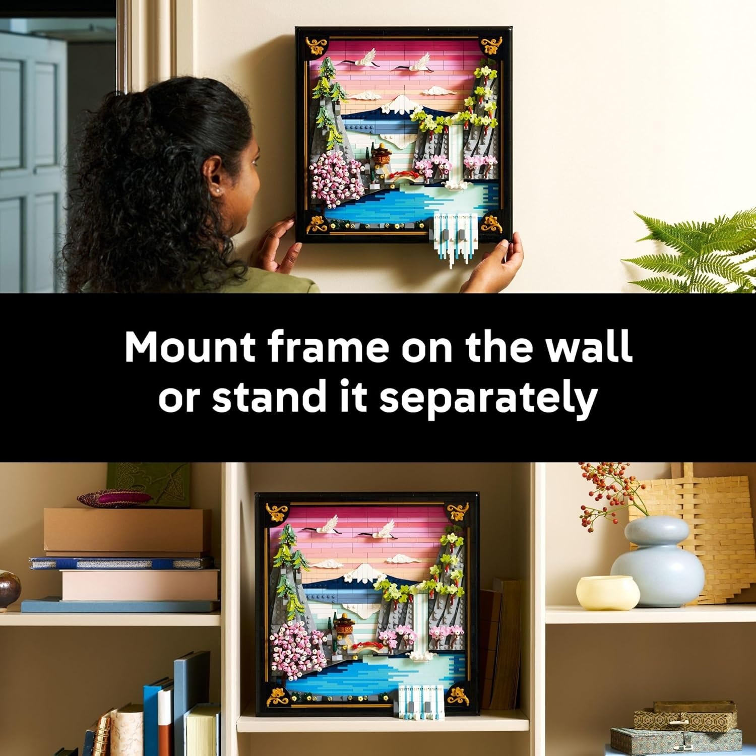 image:imageLEGO Art Japanese Cherry Blossom Landscape Building Set for Adults Room Decoration amp Gift for Women amp Men Ages 18 Framed Wall Decor Stand or Hang to Display 31218