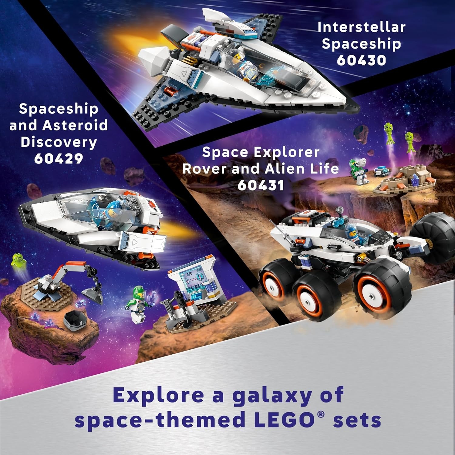 image:imageLEGO City Space Explorer Rover and Alien Life Toy Space Gift for Boys and Girls Ages 6 and Up with 2 Minifigures Robot and Extraterrestrial Figures Pretend Play STEM Toy 60431