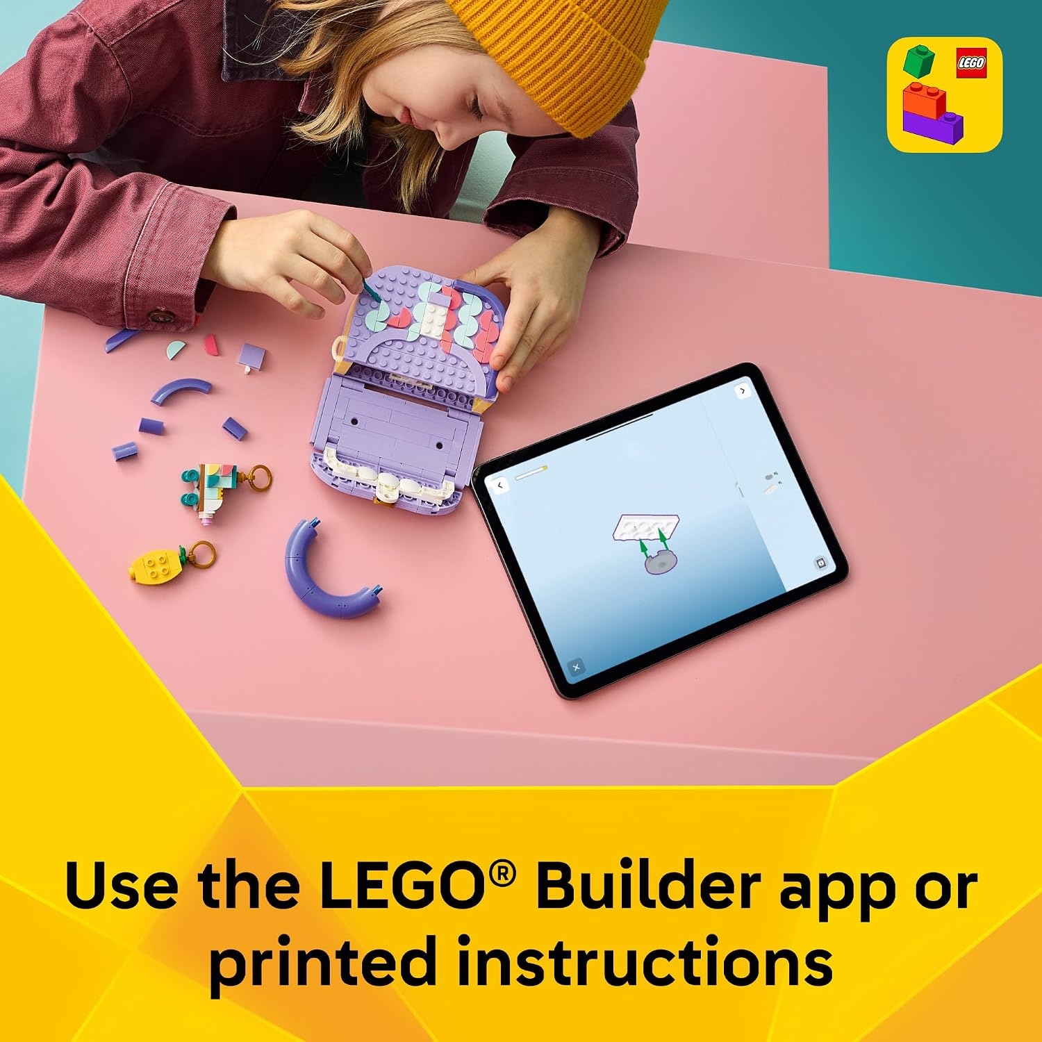 image:imageLEGO Creator 3 in 1 Art Fashion Bag with Storage 31391 Building Toys for Girls amp Boys Ages 8 3 Building Options Bedroom or Desk Decor 272 pieces Gift for Birthdays