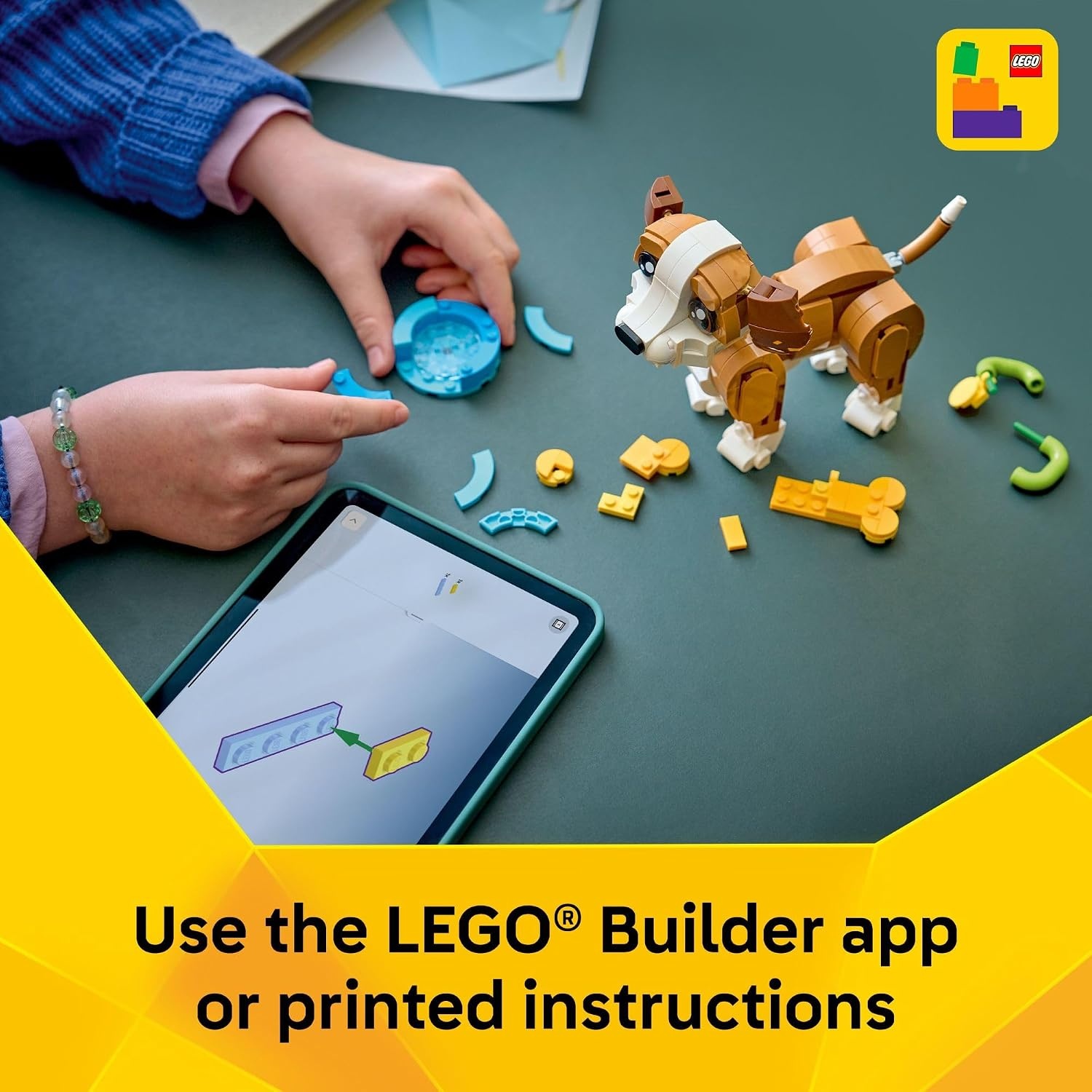 image:imageLEGO Creator 3 in 1 Cute Animals Playful Puppy Dog Building Toy Bedroom Decor for Girls amp Boys Ages 8 Gift for Birthdays Build a Dog Squirrel or Duck 31382