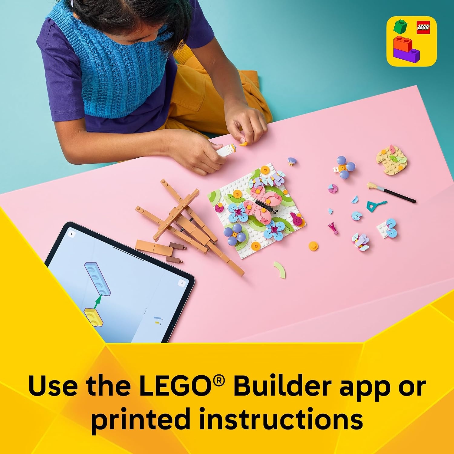 image:imageLEGO Creator 3 in 1 Floral Art Decor Painting 31390 Building Toys for Girls amp Boys Ages 8 3 Building Options Bedroom or Desk Decor 348 pieces Gift for Birthdays