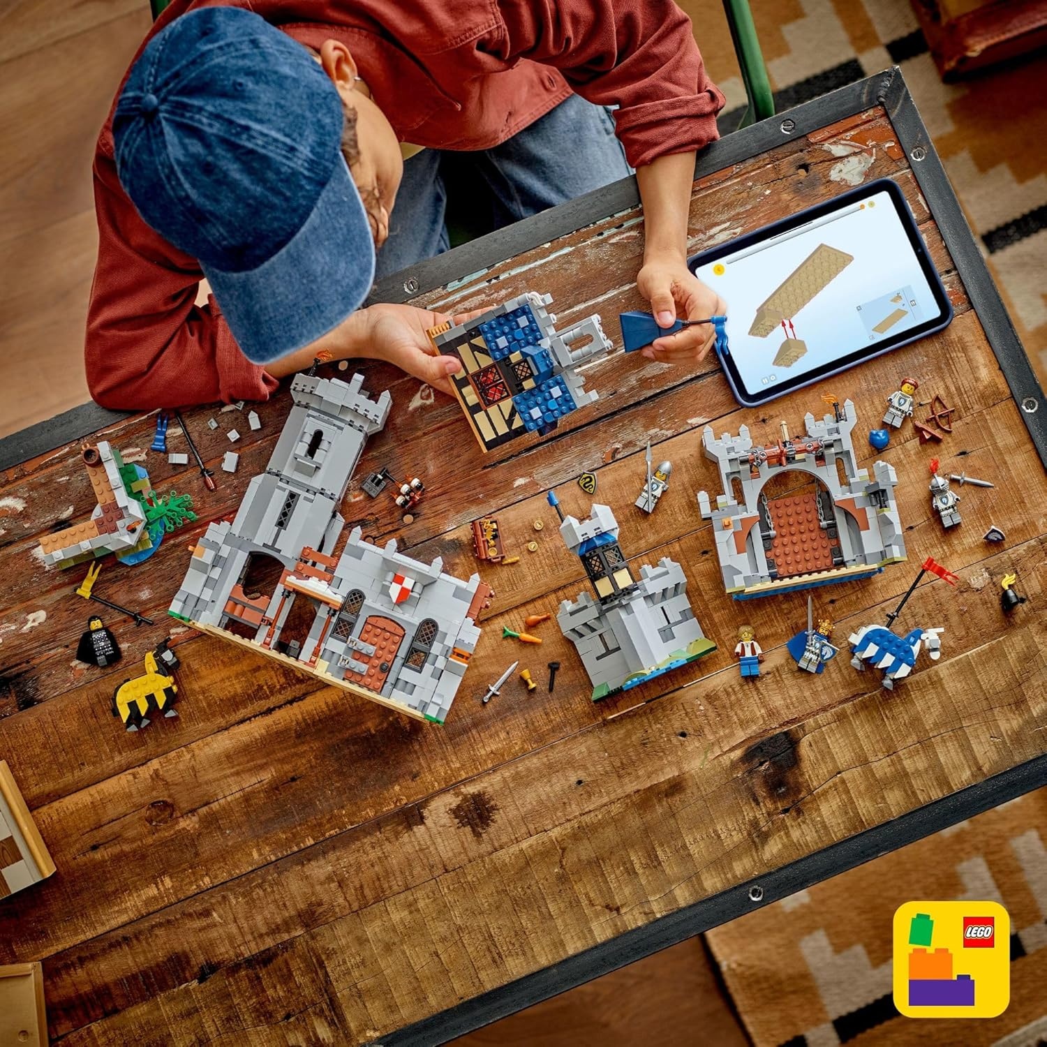 image:imageLEGO Creator 3 in 1 Medieval Horse Knight Castle Toy for Kids Building Blocks amp Learning Toy for Boys amp Girls Ages 9 3 Storytelling Building Sets in 1 Gift for Birthdays 31168