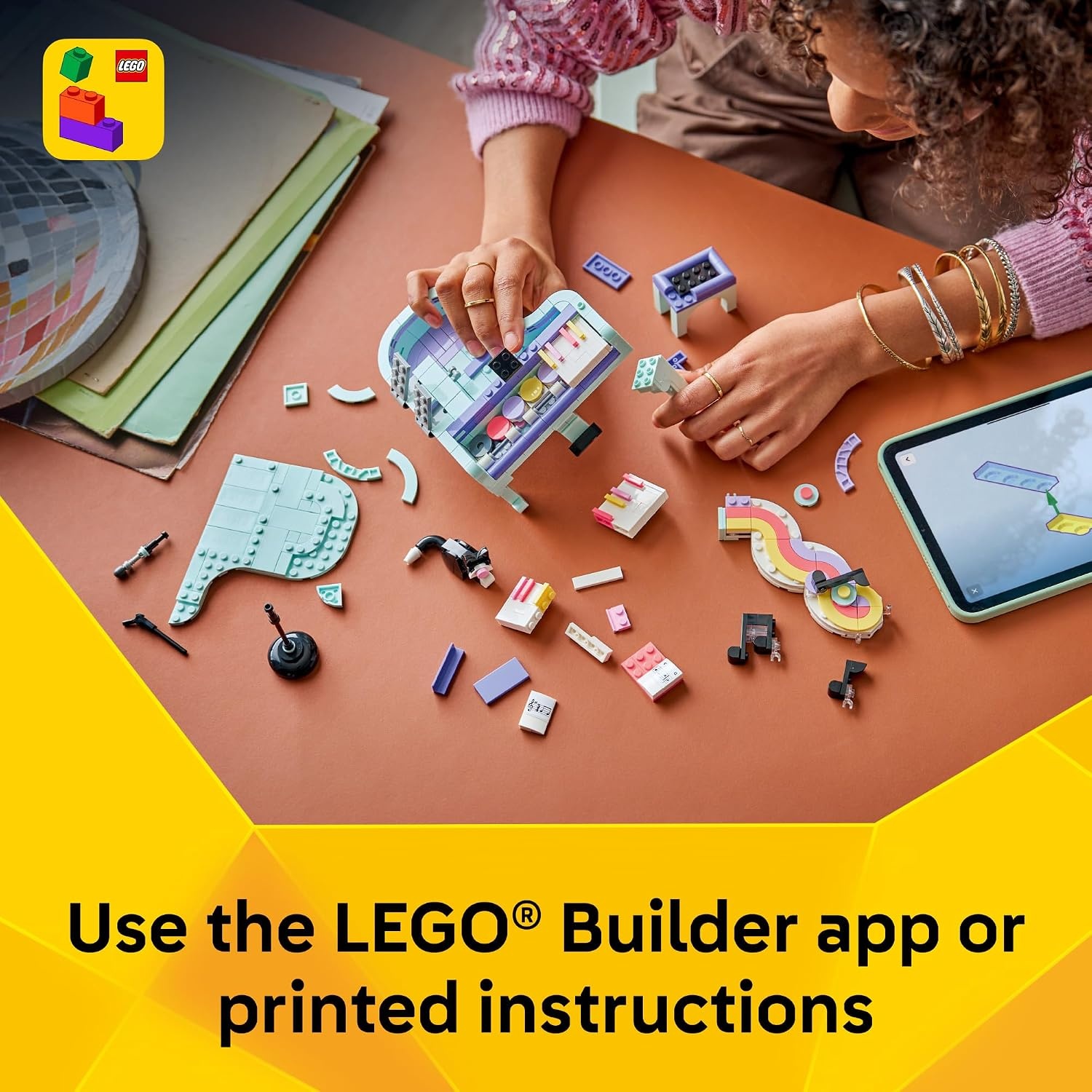 image:imageLEGO Creator 3 in 1 Music Decor Piano with Cat 31392 Building Toys for Girls amp Boys Ages 9 3 Building Options Bedroom or Desk Decor 485 pieces Gift for Birthdays