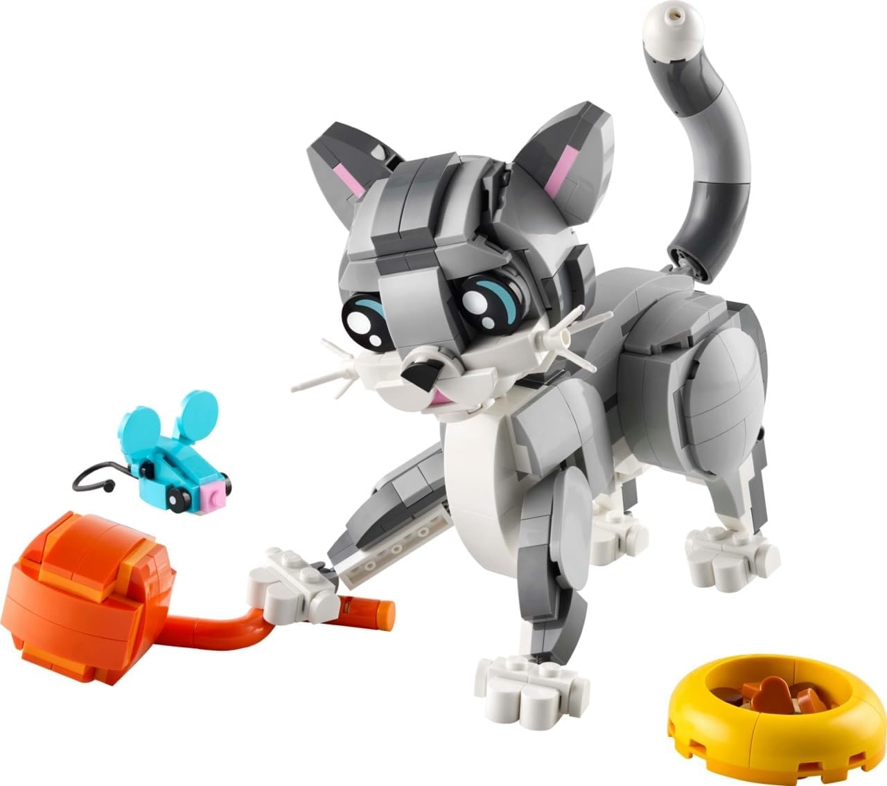 image:imageLEGO Creator 3 in 1 Playful Cat Toy Building Toy with 3 Building Options Cat Dog or Pigeon Birthday Gift for Kids Animal Figures for Kids Girls and Boys Ages 8 31163