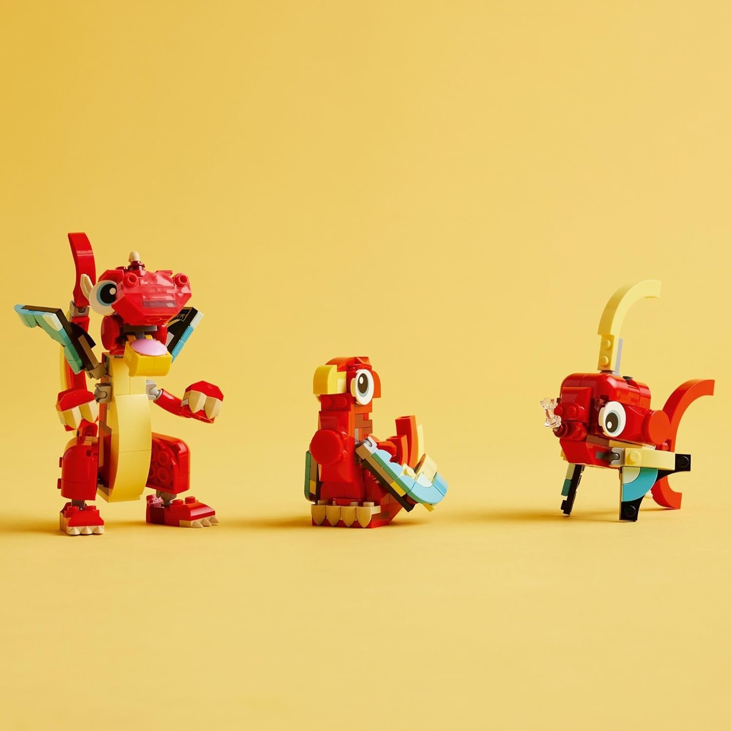 image:imageLEGO Creator 3 in 1 Red Dragon Toy Transforms from Dragon to Fish to Phoenix Gift Idea for Boys and Girls Ages 6 and Up Animal Toy Set for Kids 31145