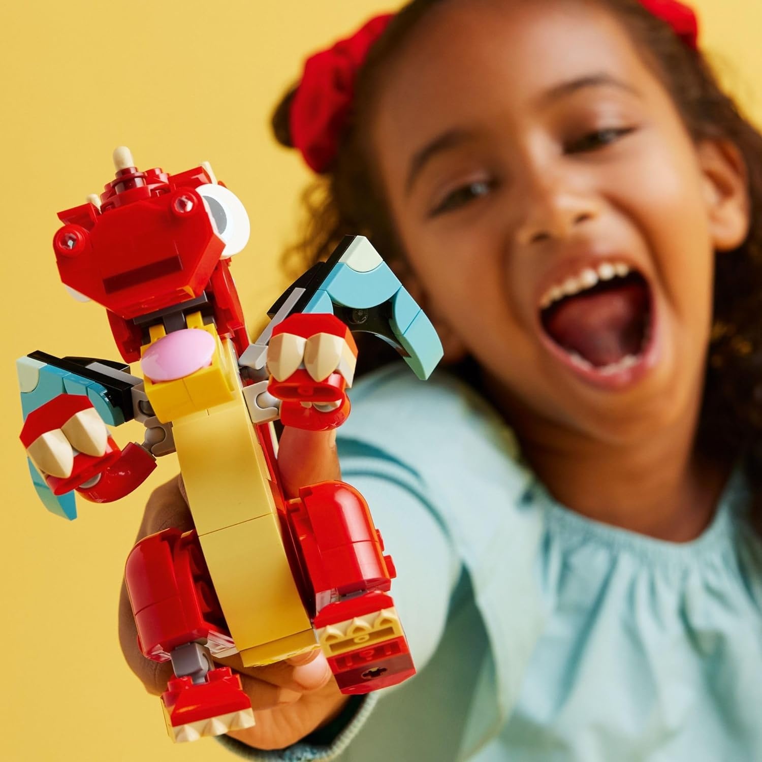 image:imageLEGO Creator 3 in 1 Red Dragon Toy Transforms from Dragon to Fish to Phoenix Gift Idea for Boys and Girls Ages 6 and Up Animal Toy Set for Kids 31145