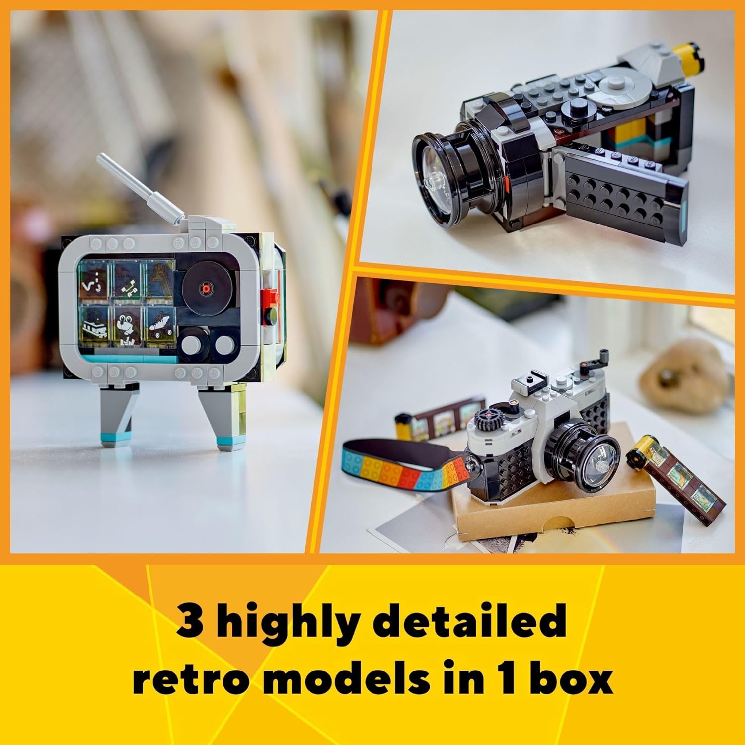 image:imageLEGO Creator 3 in 1 Retro Camera Toy Transforms to Retro Video Camera or to TV Set Photography Gift for Boys and Girls Ages 8 Years Old and Up Who Enjoy Creative Play 31147