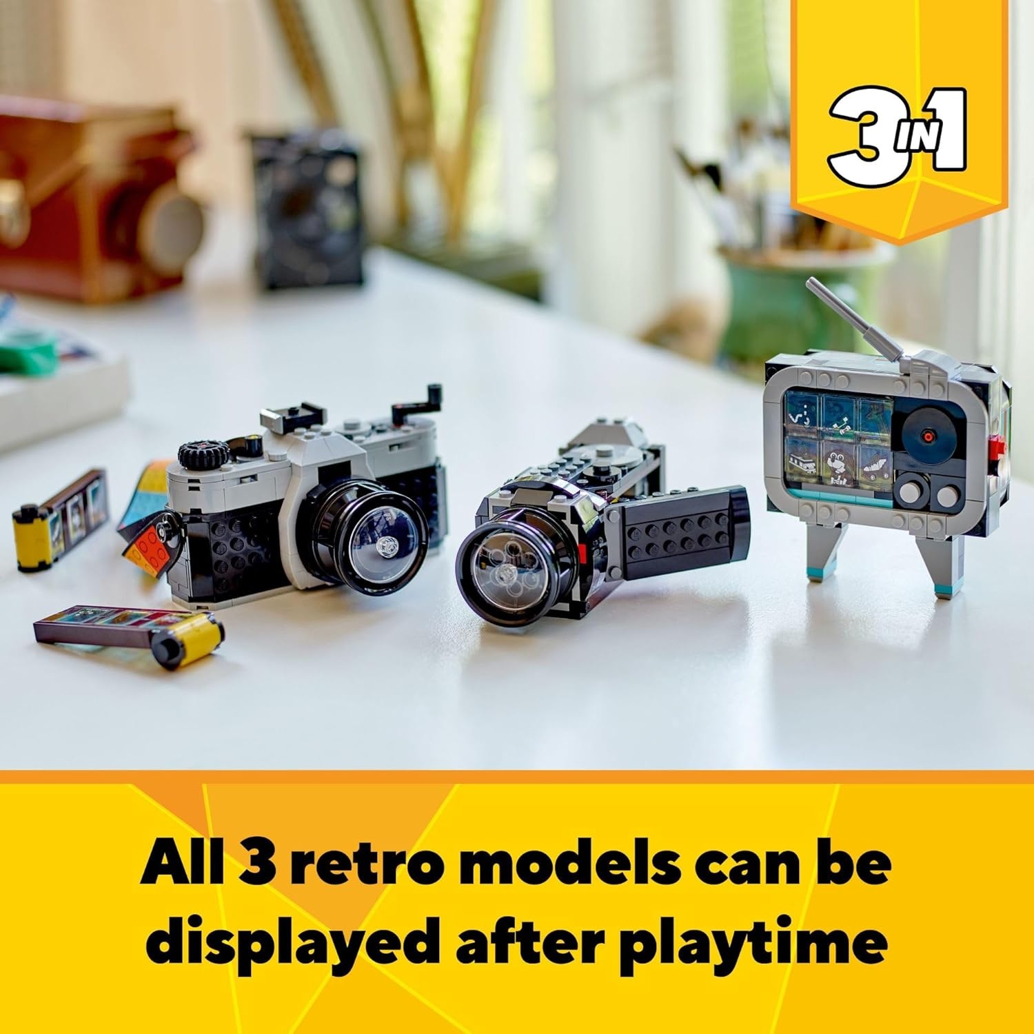 image:imageLEGO Creator 3 in 1 Retro Camera Toy Transforms to Retro Video Camera or to TV Set Photography Gift for Boys and Girls Ages 8 Years Old and Up Who Enjoy Creative Play 31147