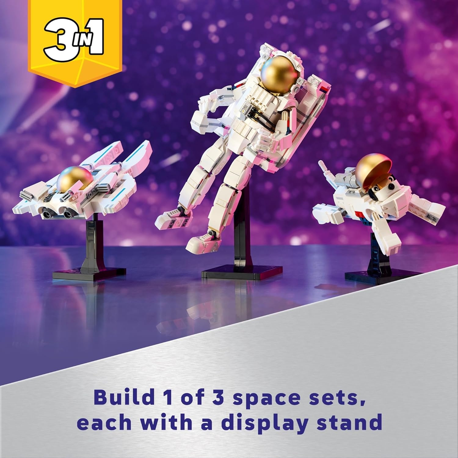 image:imageLEGO Creator 3 in 1 Space Astronaut Toy Building Set Transforms from Astronaut Figure to Dog to Viper Jet SpaceThemed Gift Idea for Boys and Girls Ages 9 Years Old and Up 31152