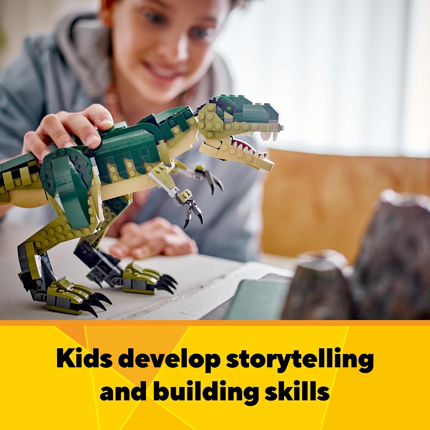 image:imageLEGO Creator 3 in 1 T Rex Toy Dinosaur Toy Building Set for Kids Boys amp Girls Ages 9 3 Building Options TRex to Triceratops to Pterodactyl Gift Idea for Birthdays 31151