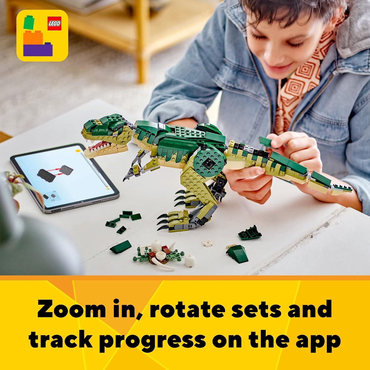 image:imageLEGO Creator 3 in 1 T Rex Toy Dinosaur Toy Building Set for Kids Boys amp Girls Ages 9 3 Building Options TRex to Triceratops to Pterodactyl Gift Idea for Birthdays 31151